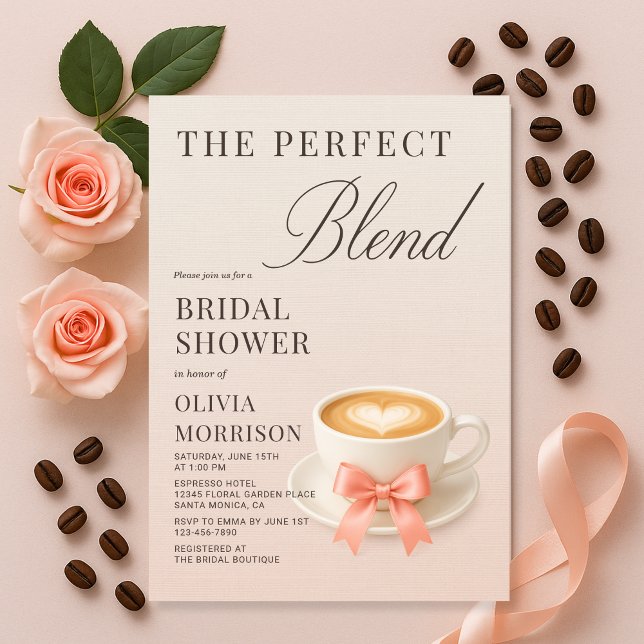 Convites The Perfect Blend Coquette Coffee Bridal Shower (Criador carregado)