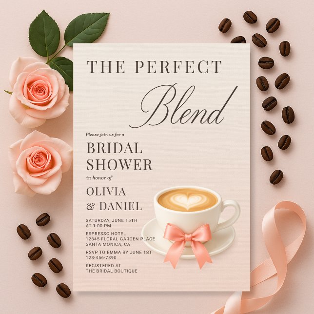 Convites The Perfect Blend Couple Shower Coffee (Criador carregado)