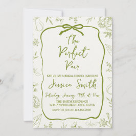 Convites The Perfect Pair Green Bridal Shower Invitation