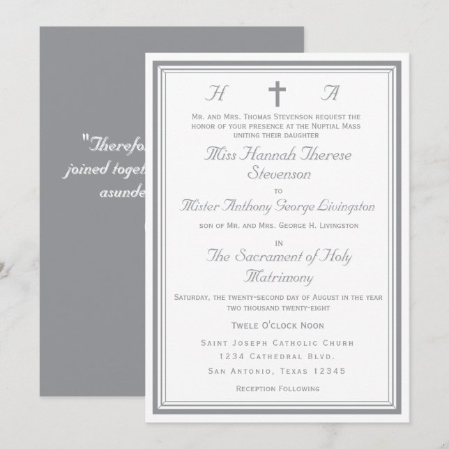 Convites The Refined Catholic Silver Wedding (Frente/Verso)