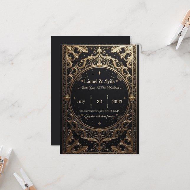 Convites The Royal Choice: "Royal Baroque Wedding Invitatio (Frente/Verso In Situ)