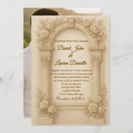 Convites The Sculpted Vow Photo Wedding Invitation