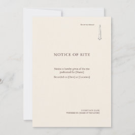 Convites The Taper Flame- Religious Rite Notice Invitation