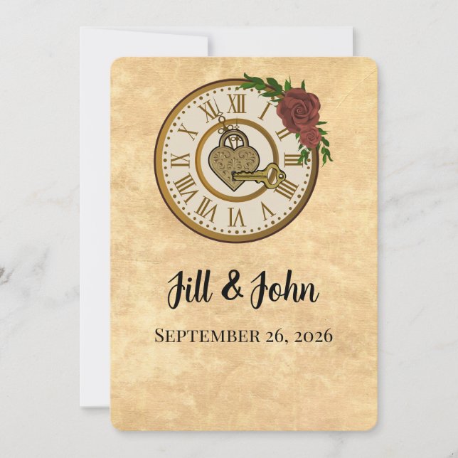 Convites The Timeless Nocturne: Clockwork Heart Invitation (Frente)