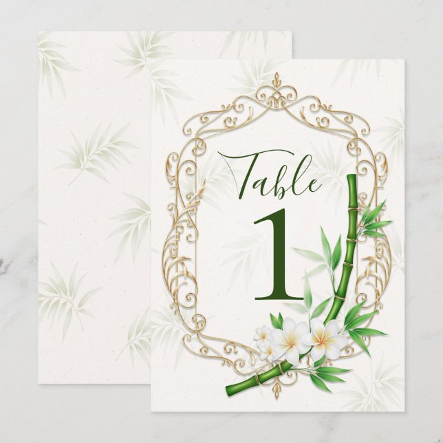 Convites The Tropical Imperial Bamboo Garden Wedding  (Frente/Verso)