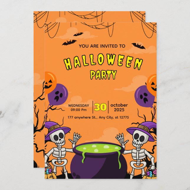 Convites The ultimate Halloween invitation of this year (Frente/Verso)
