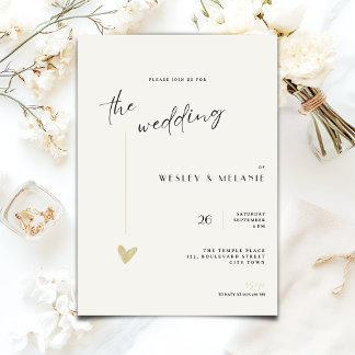 Convites The wedding Invitation - Minimalist Black and Gold