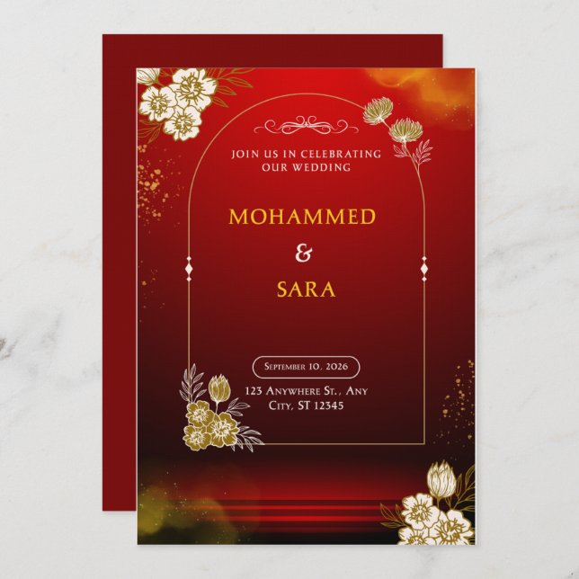 Convites The Weidiing Invitation (Frente/Verso)