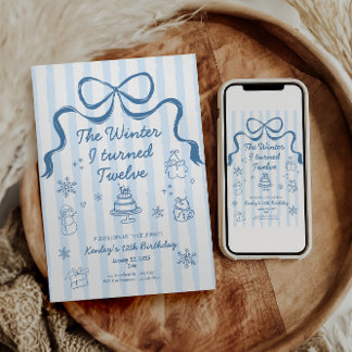 Convites The Winter I turned 12 Birthday Invitation