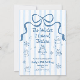 Convites The Winter I turned 13 Birthday Invitation