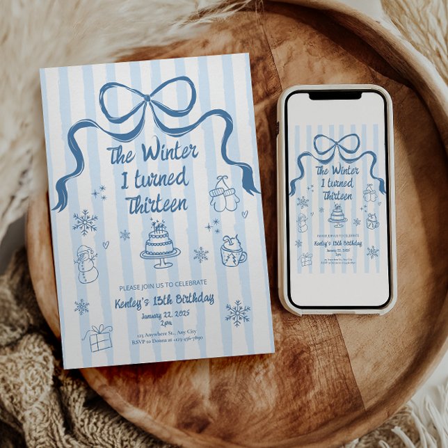 Convites The Winter I turned 13 Birthday Invitation (Criador carregado)