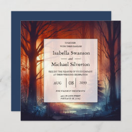 Convites The Woodland Spell of Falling Leaves Wedding