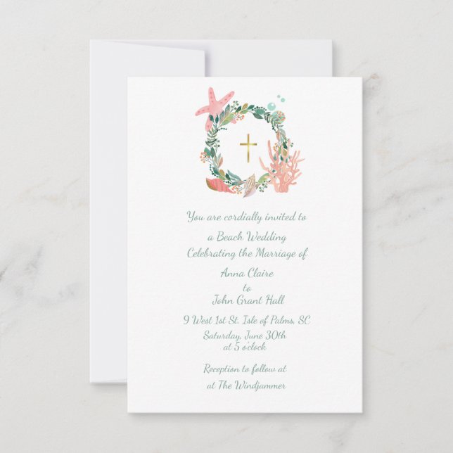 Convites Thema Cross, Casamento Náutico, Christian (Frente)