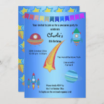 Thema espacial Blue Star Aniversário