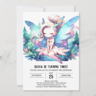 Convites Theme Adorable Fairy Birthday