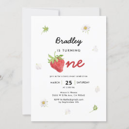 Convites Theme Berry Primeiro Aniversário