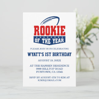 Convites Theme Rookie do Ano primeiro aniversario