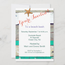 Convites Theme Starfish Rustic Casamento