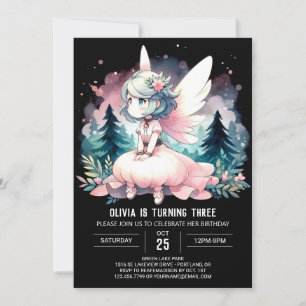 Convites Theme Watercolor Fairy Birthday