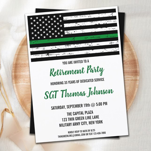 Convites Thin Green Line - Reforma Militar de Bandeira Amer (Criador carregado)