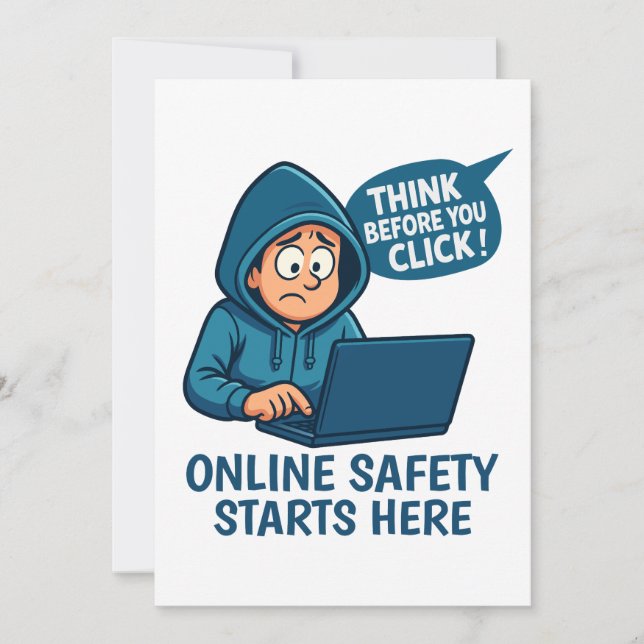 Convites Think Before You Click - Online Safety Awareness (Frente)