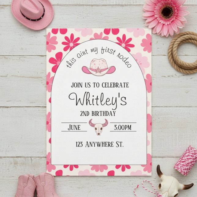 Convites this aint my first rodeo. 2nd birthday invitation (Criador carregado)