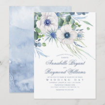 Thistle Anemone Greenery Dusty Blue Weding