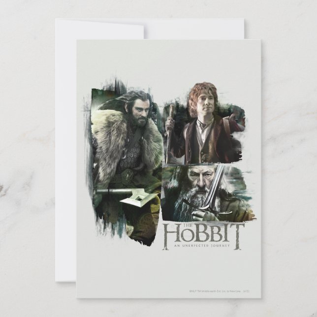 Convites THORIN OAKENSHIELD™, BILBO BAGGINS™ E Gandalf Art (Frente)