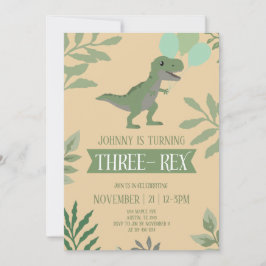 Convites Three-Rex Birthday Invitation