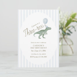 Convites Three Rex Dinosaur Third Birthday Invitation