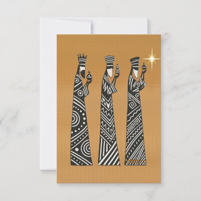 Convites Three Wise Men Black & White Christmas Nativity (Frente)