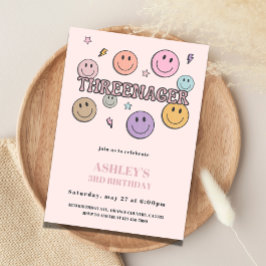 Convites Threenager Birthday Invitation, 3rd Birthday