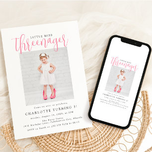 Convites Threenager   Foto Festa de 3 Anos