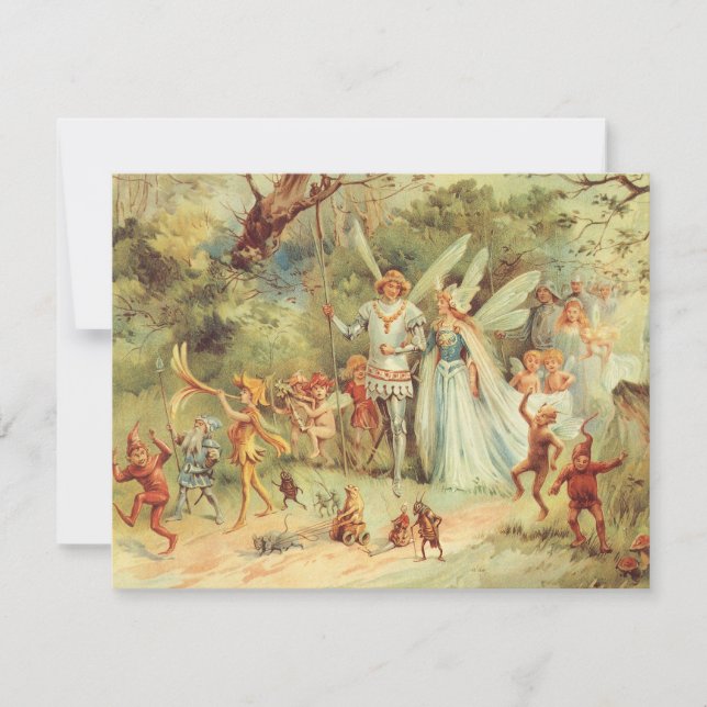 Convites Thumbelina e o Príncipe no Casamento, Contos de Fa (Frente)