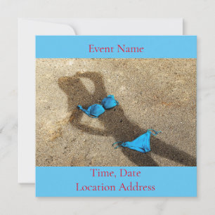 Convites Thunder_Cove da Areia de Bikini Azul