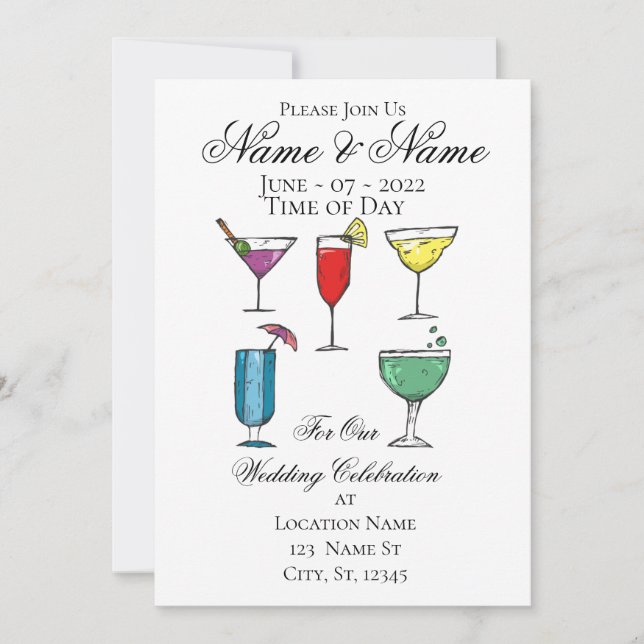 Convites Thunder_Cove da Associação de Bebidas Cocktail (Frente)