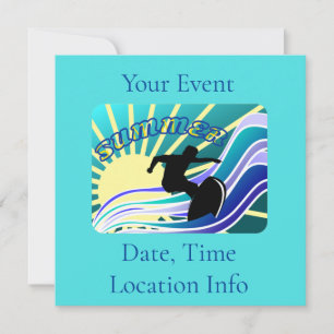 Convites Thunder_Cove da Diversão de Surfe de Verão