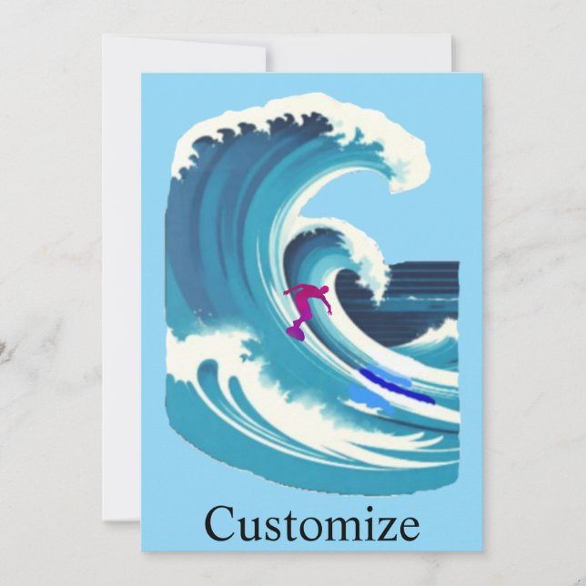 Convites Thunder_Cove do Surfista de Ondas Grandes (Frente)