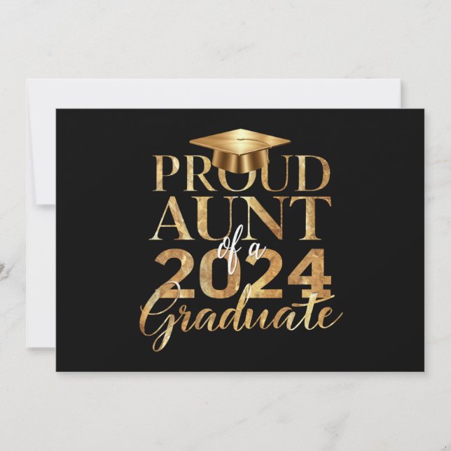 Convites Tia Orgulhosa da Turma de 2024 Graduada (Frente)