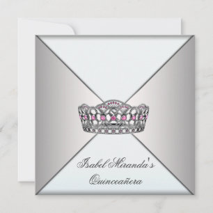 Convites Tiara Branco Marfim Classe Quinceanera Festa Sweet