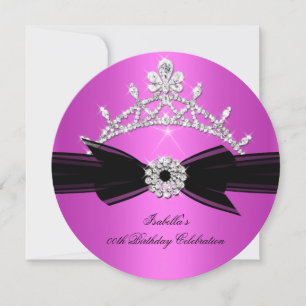 Convites Tiara Brilhante Rosa Quente Arco de Diamante Anive