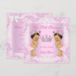 Convites Tiara de Gêmeas Chuveirinho de Bebê Princesa Pérol