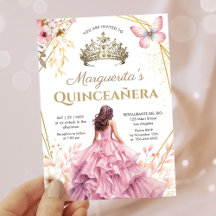 Tiara de Quinceañera Menina Borboleta Floral Rosa 