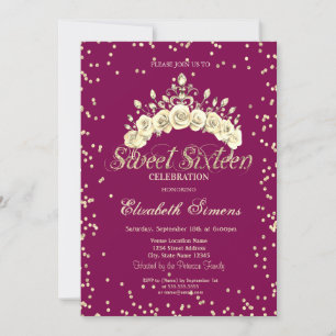 Convites Tiara Floral Diamantes Princesa Doce 16