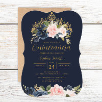 Tiara Marinho Floral Blush Quinceanera