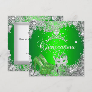 Convites Tiara Máscara de Prata Limão para Aniversário de 1