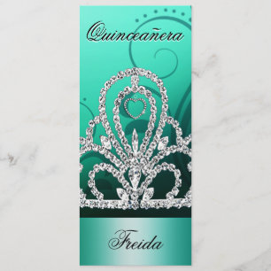 Convites Tiara Quinceanera (aqua)
