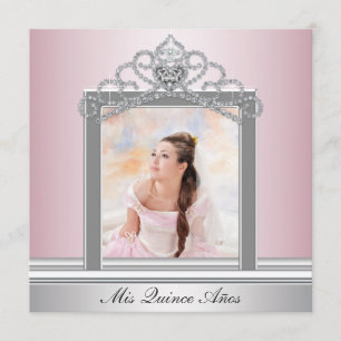 Convites Tiara Rosa Festa de Quinze Anos Foto Rosa