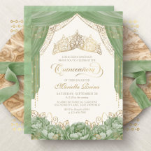 Tiaras Florais Sage Verde Quinceanera