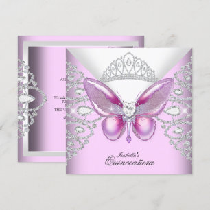 Convites Tiaro Borboleta Rosa Festa Quinceanera 15 Anos